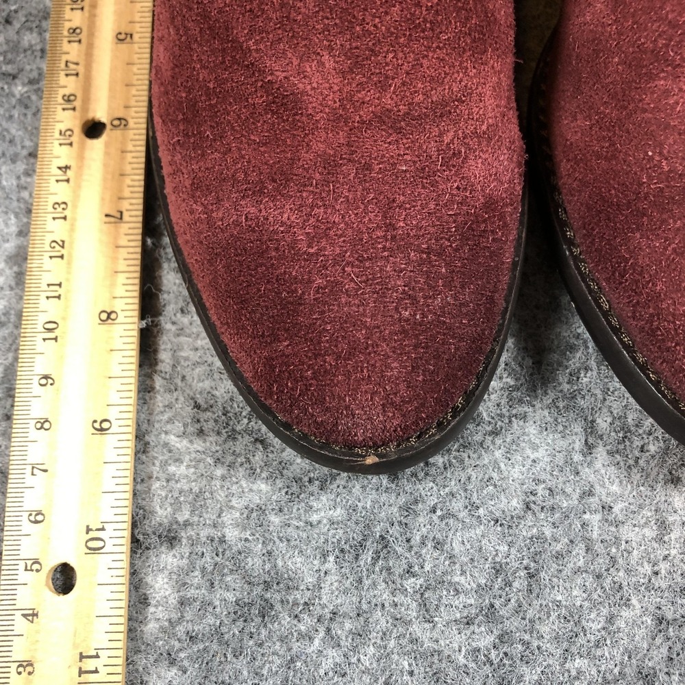 Steve Madden Milaan Ankle Booties Womens 7.5 M Burgundy Suede Block Heel‎ Boots - Picture 8 of 16